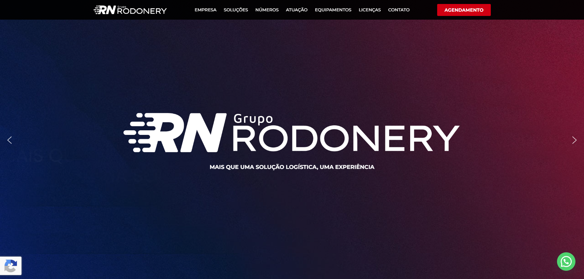 Imagem do site do nosso cliente - Grupo Rodonery - Quando estava usando Template pronto